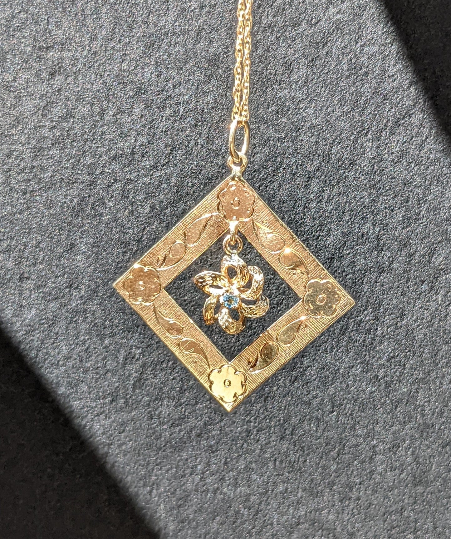 14k Conversion Necklace With Flower Dangle
