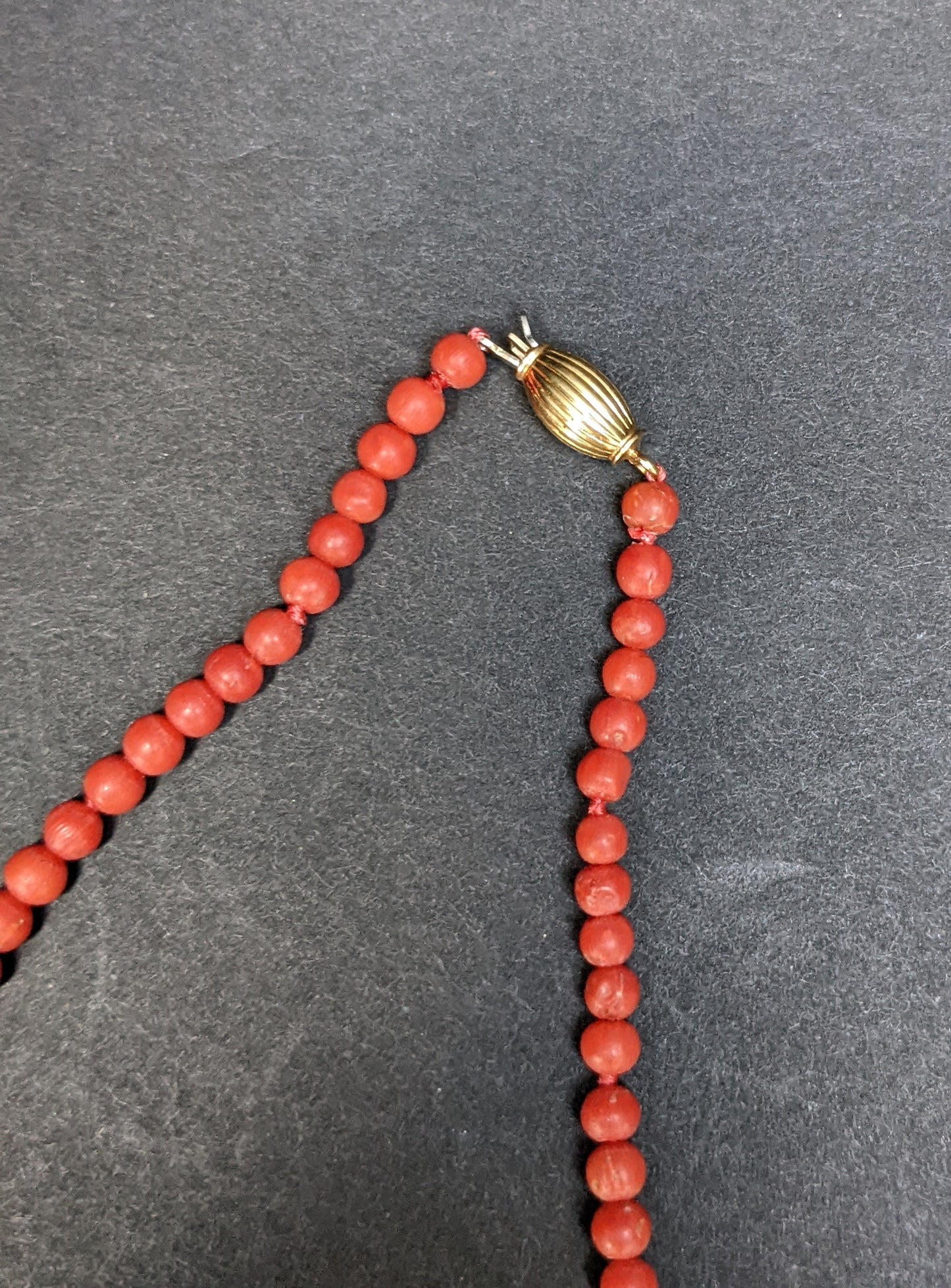 Antique Dutch coral with 14kt clasp