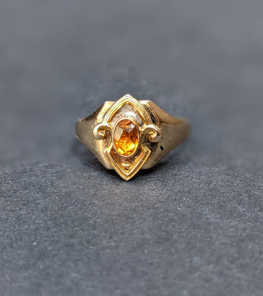 English and French conversion Citrine ring