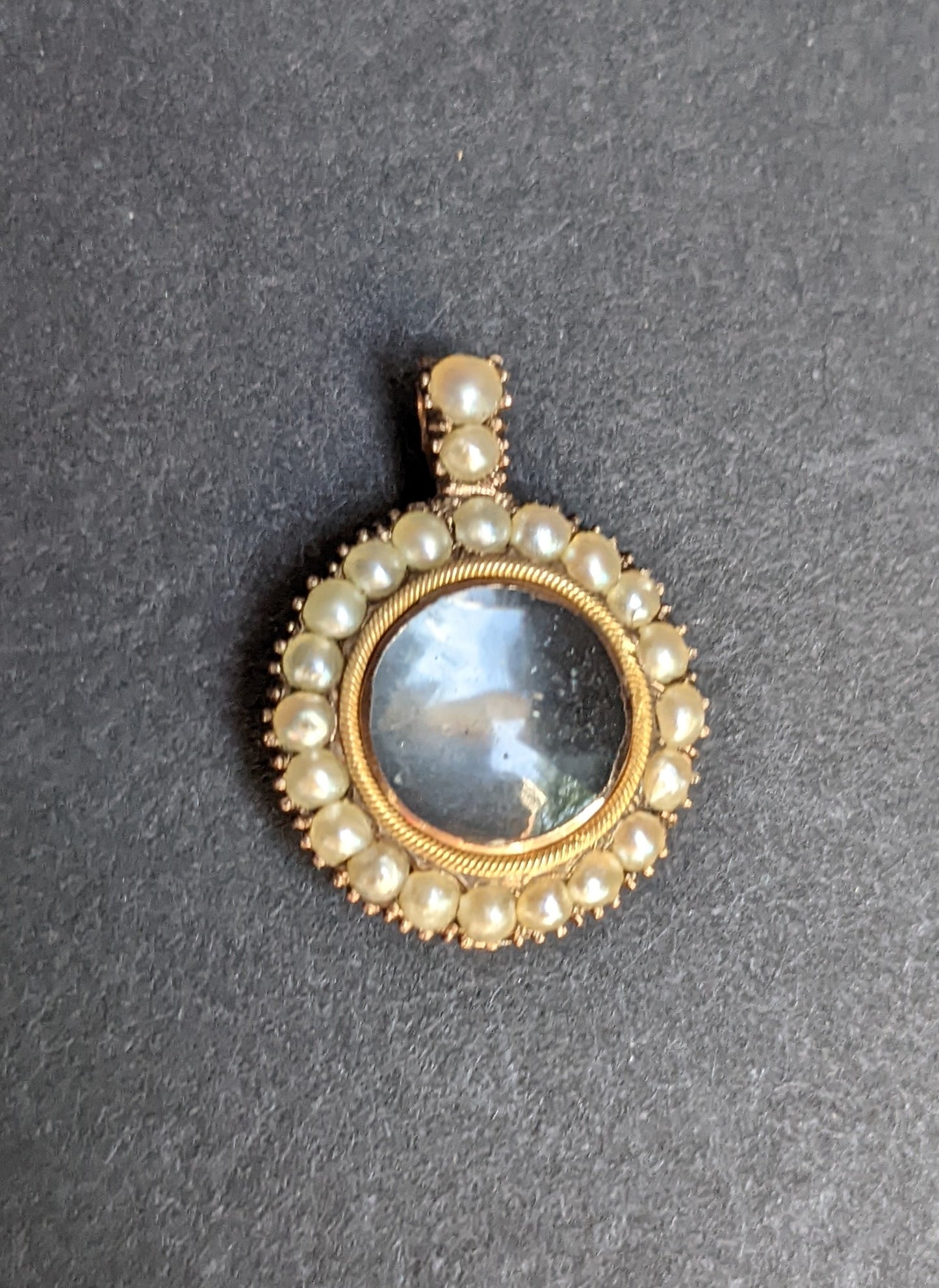 14kt Locket with Seed Pearl