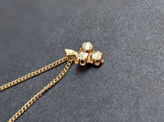 Dutch Mine Cut Diamond Clover Necklace
