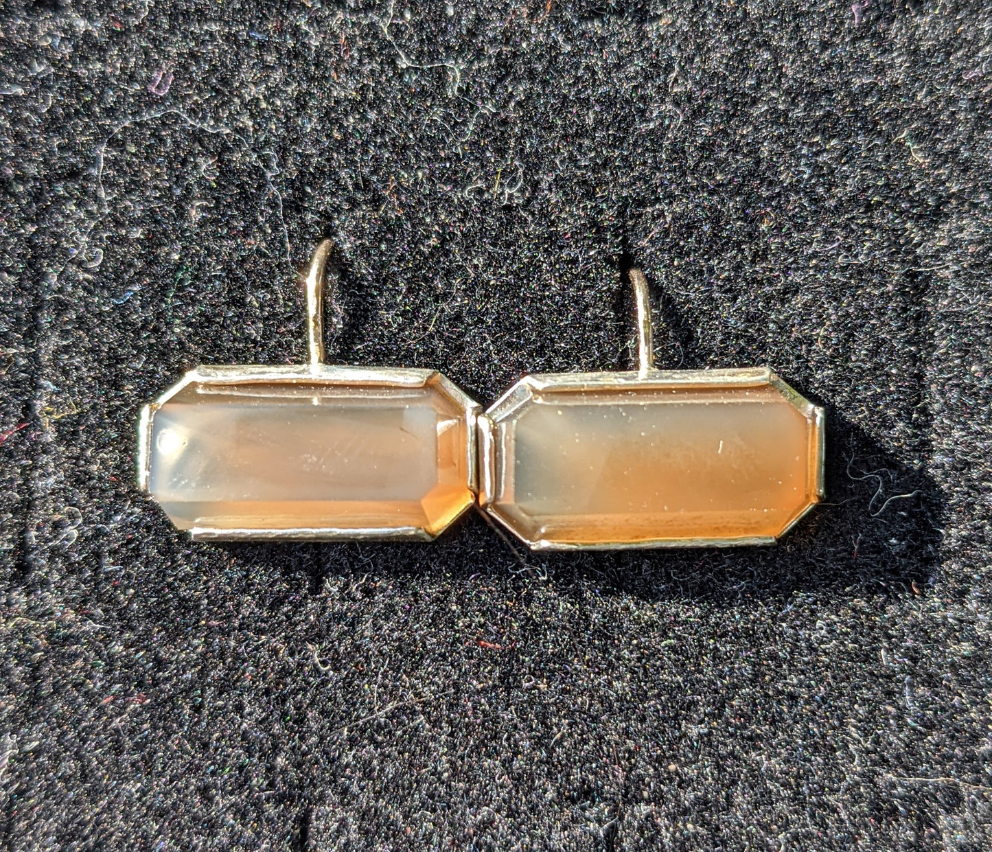 Art Deco agate earrings 14k