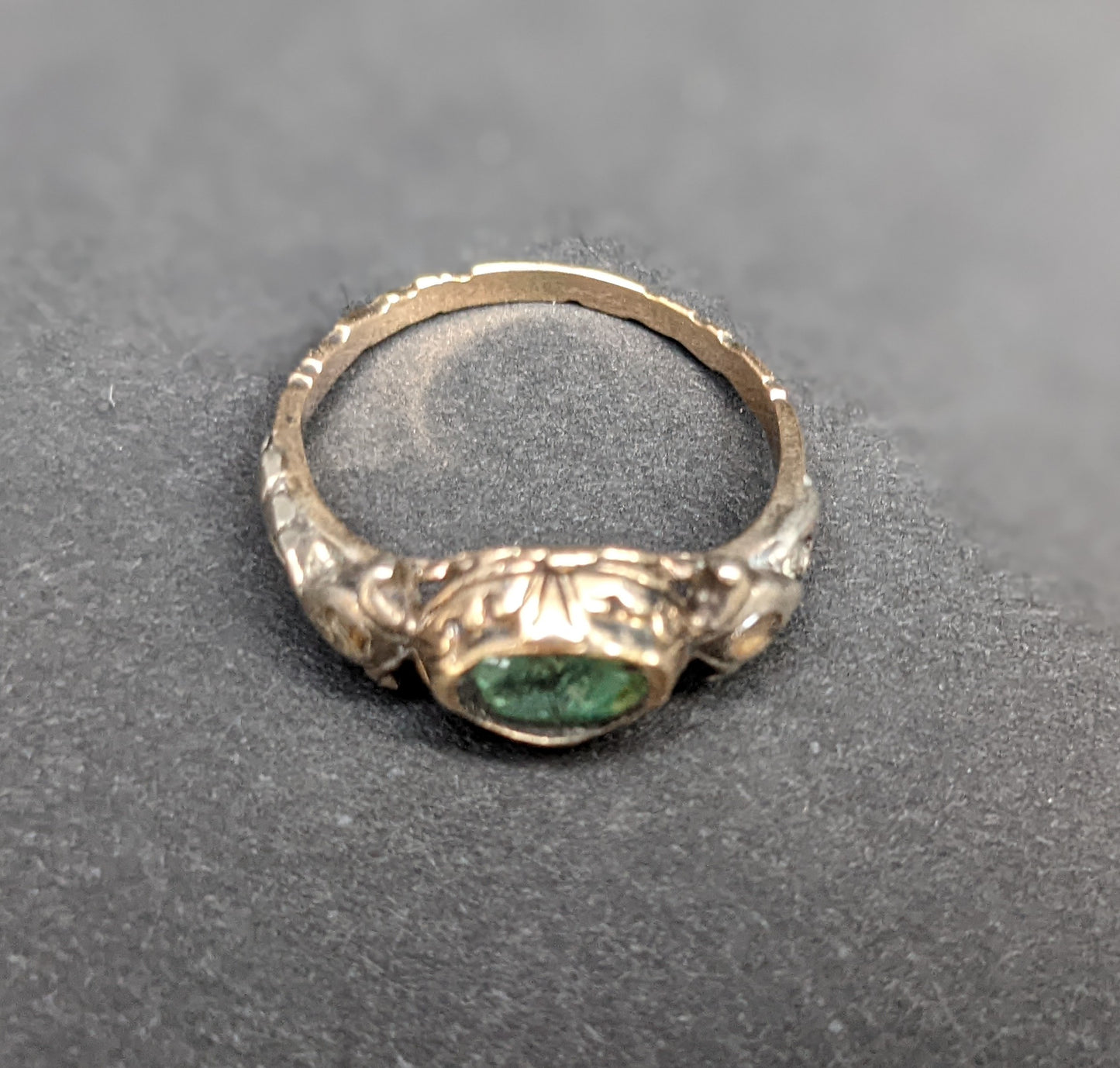 Georgian Aquamarine sterling and gold ring