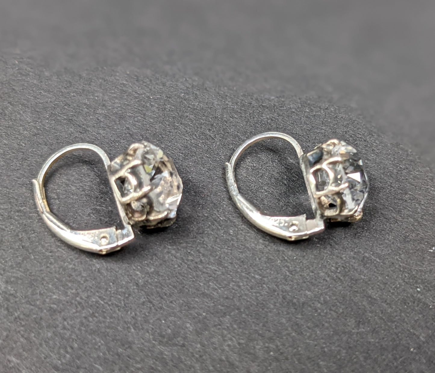Sterling rock crystal earrings