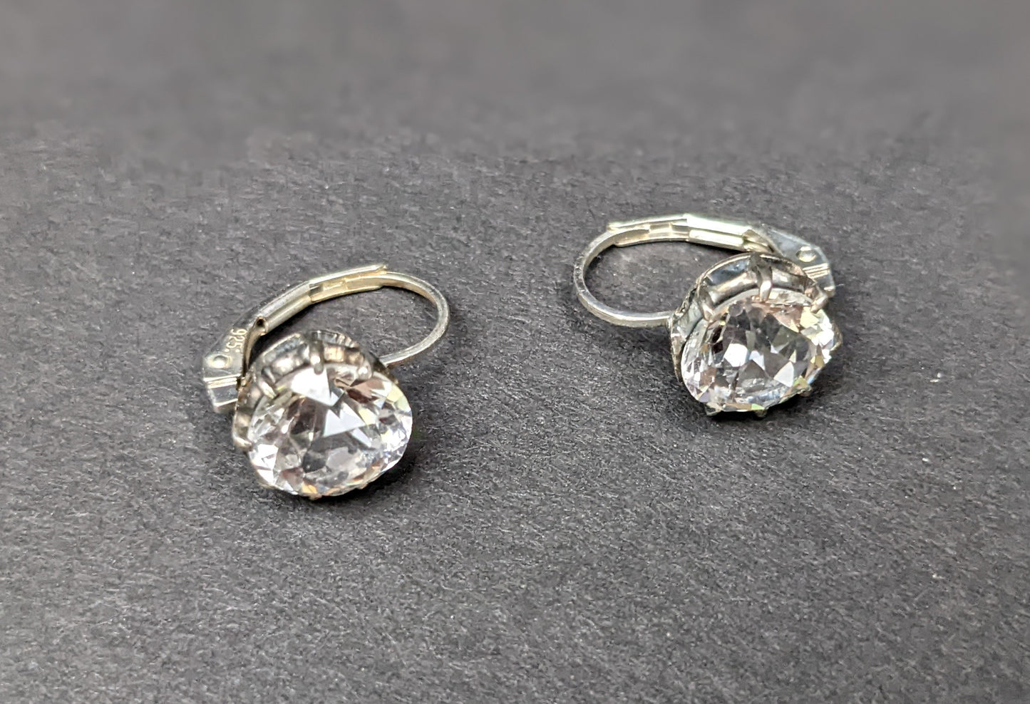 Sterling rock crystal earrings