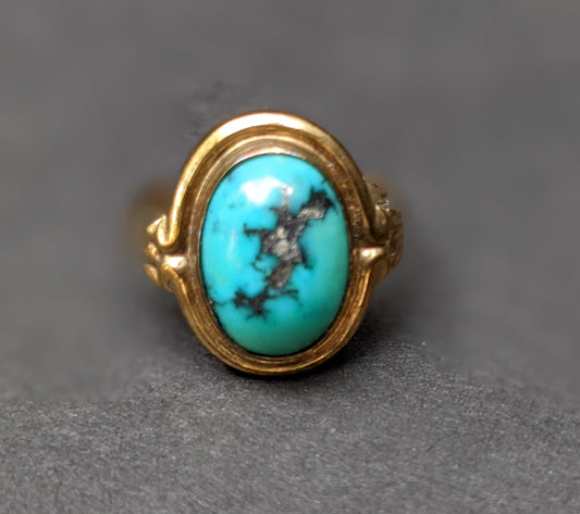 9k Arts and Craft Turquoise Ring