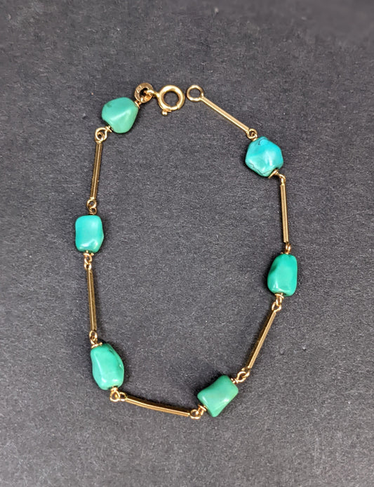 Early 1900's Turquoise and Gold Bracelet