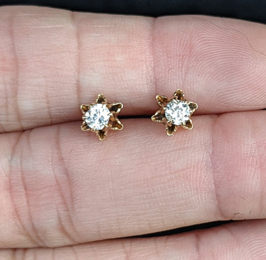 Tulip cup diamond studs