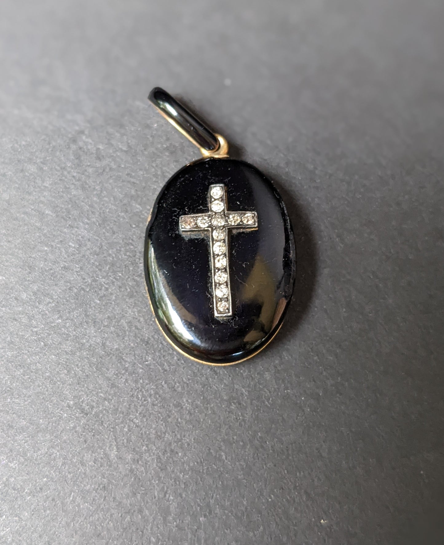 Diamond and Black Enamel Locket
