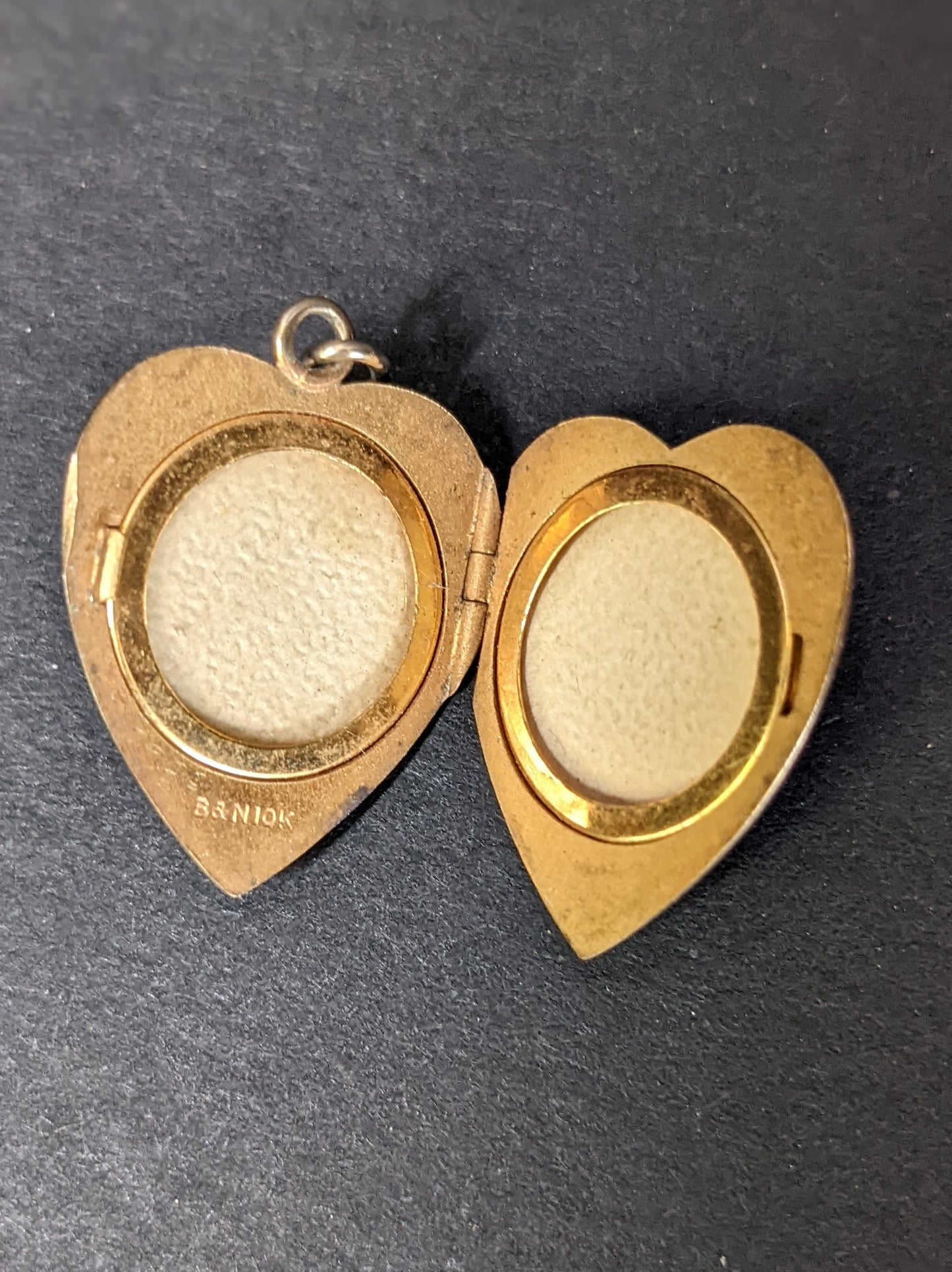 Gold Heart Locket with Flower Center