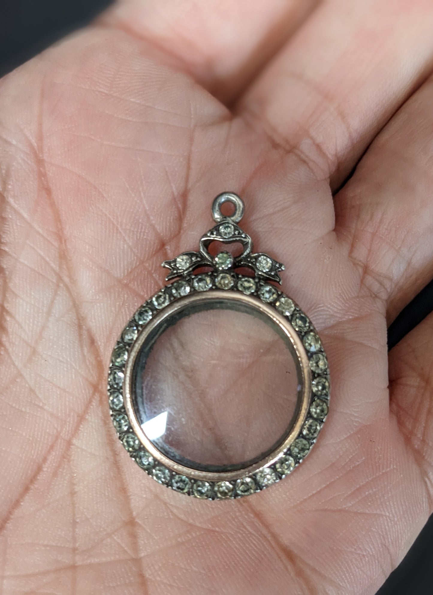 French Sterling Open Face Locket