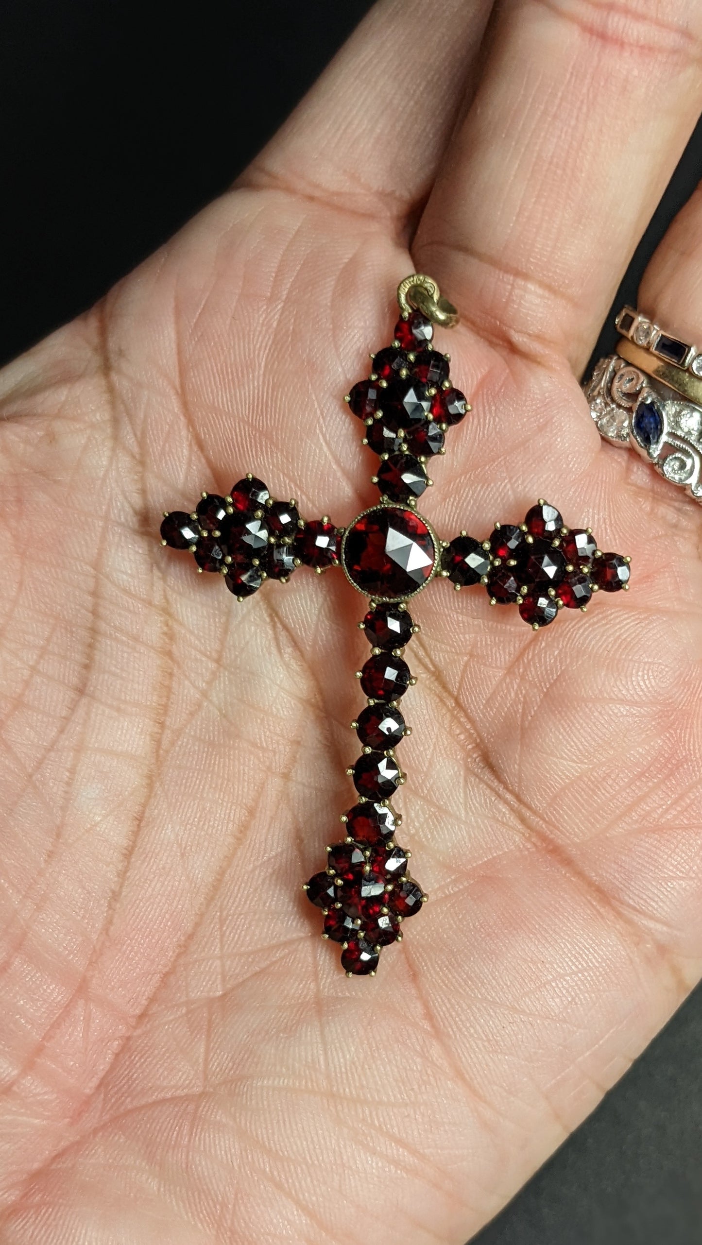 Large Bohemian Garnet Cross