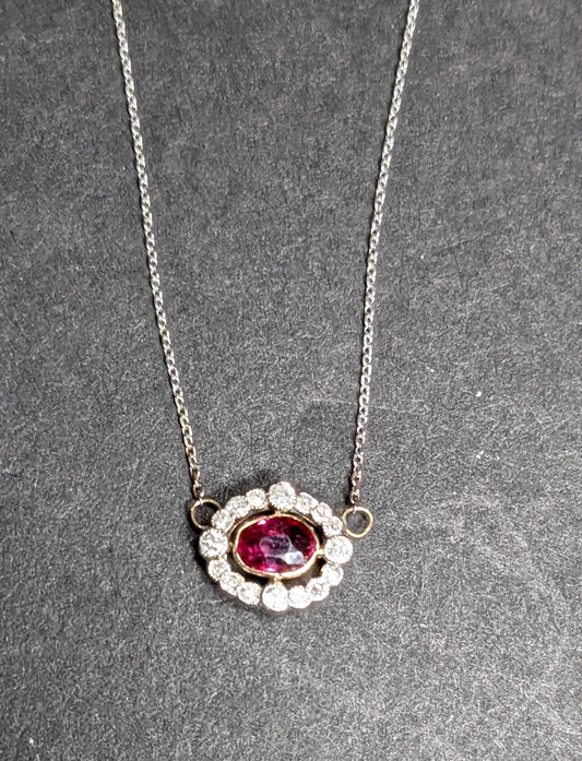 Art Deco ruby and diamond necklace