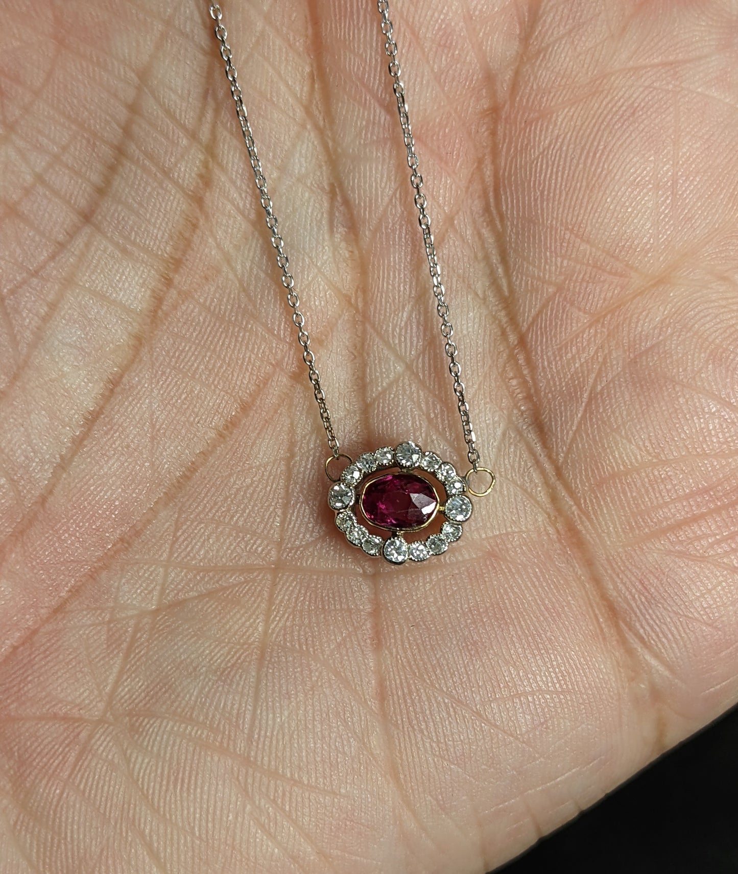 Art Deco ruby and diamond necklace
