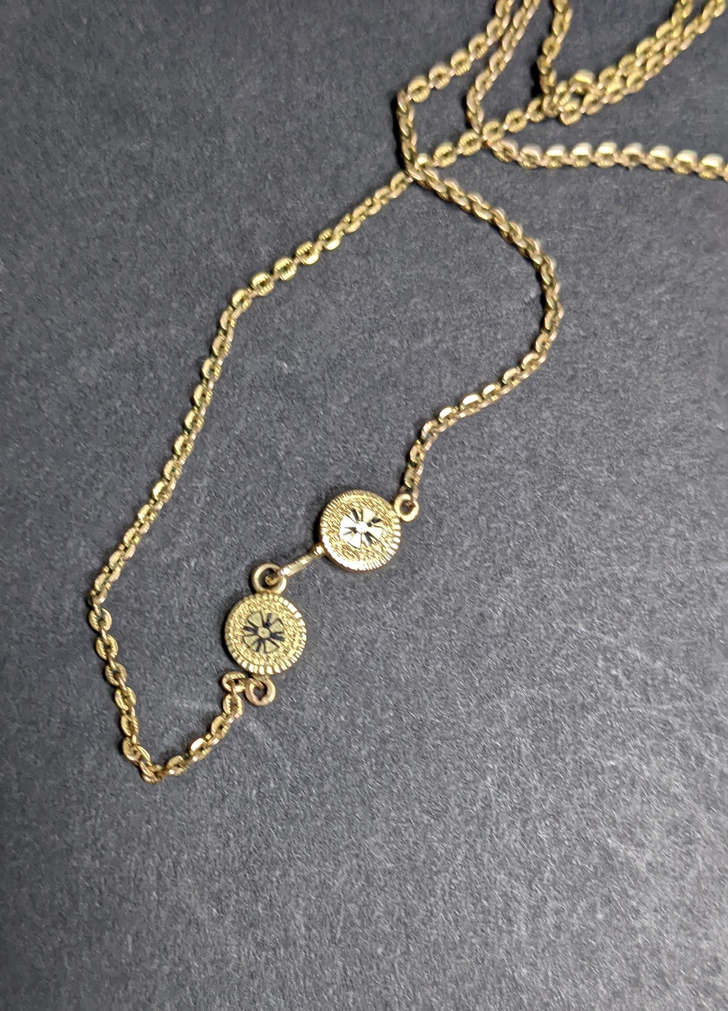 Victorian flat tassel enamel necklace with original clasp