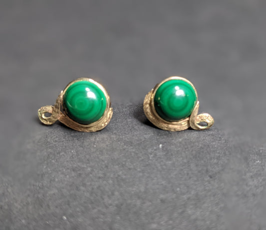 9k malachite swirl earrings