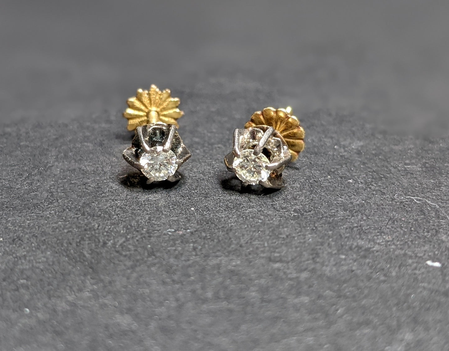 French OEC diamond stud earrings