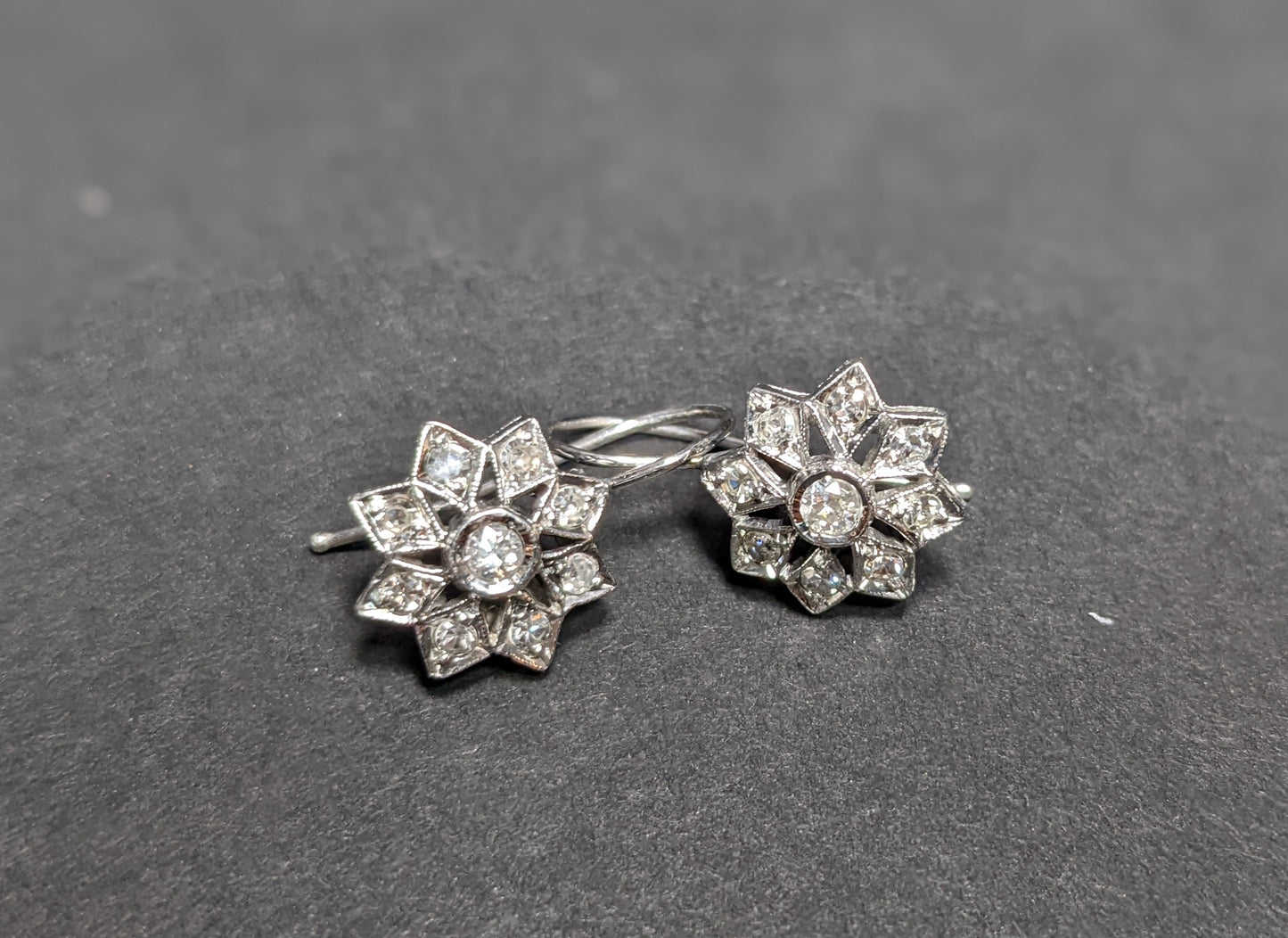 14k white gold diamond conversion earrings
