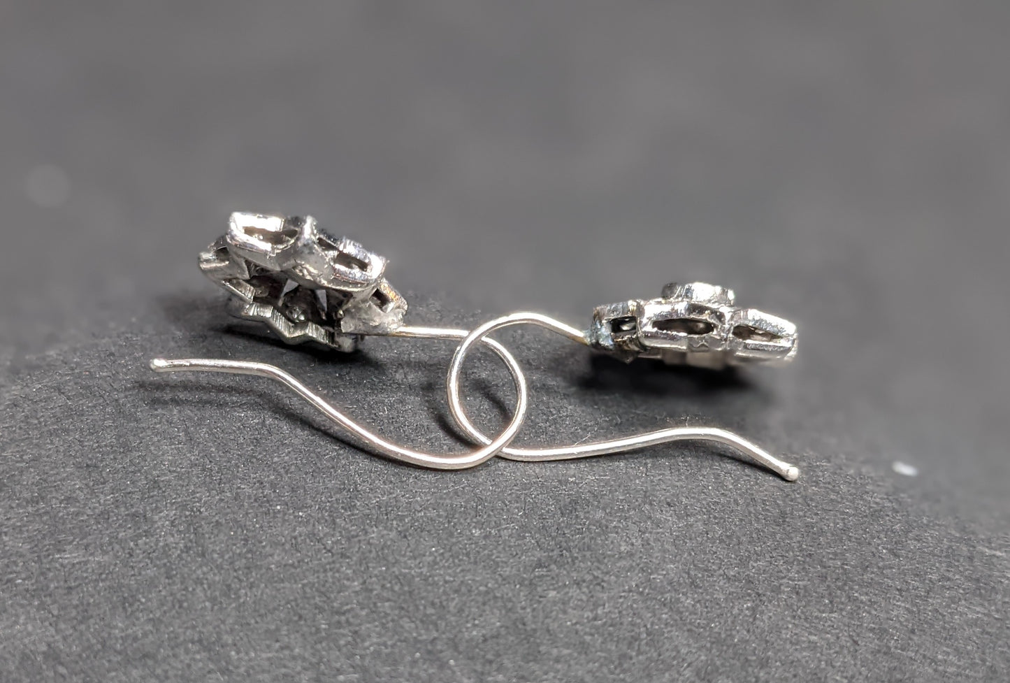 14k white gold diamond conversion earrings