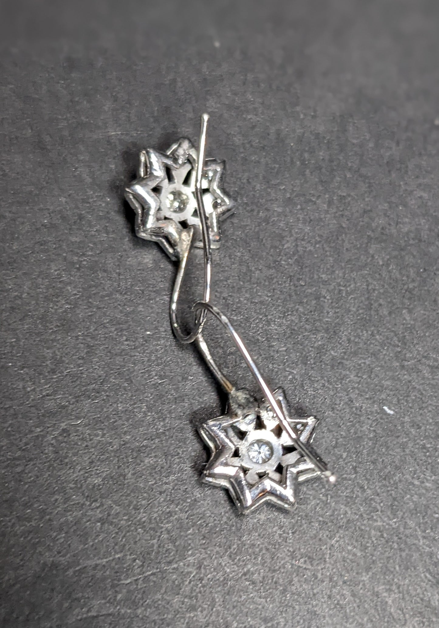 14k white gold diamond conversion earrings