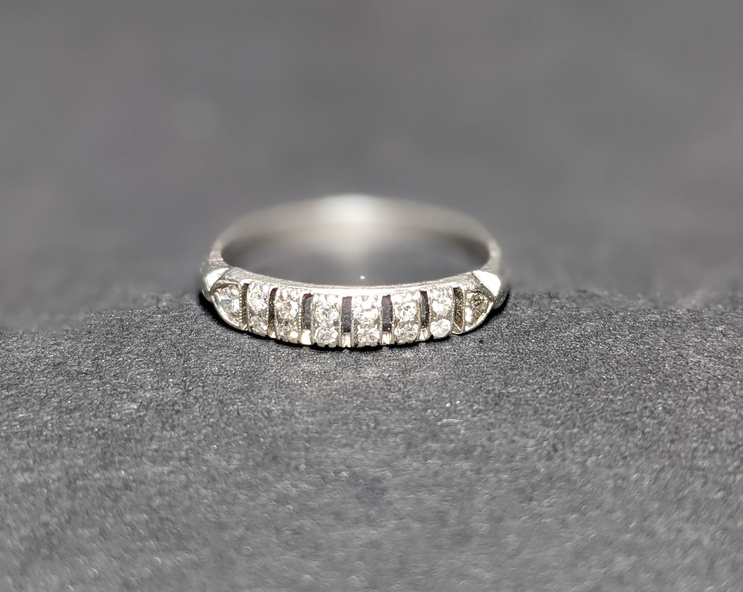 Art Deco platinum and diamond half band