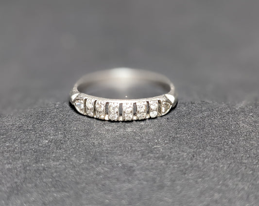Art Deco platinum and diamond half band