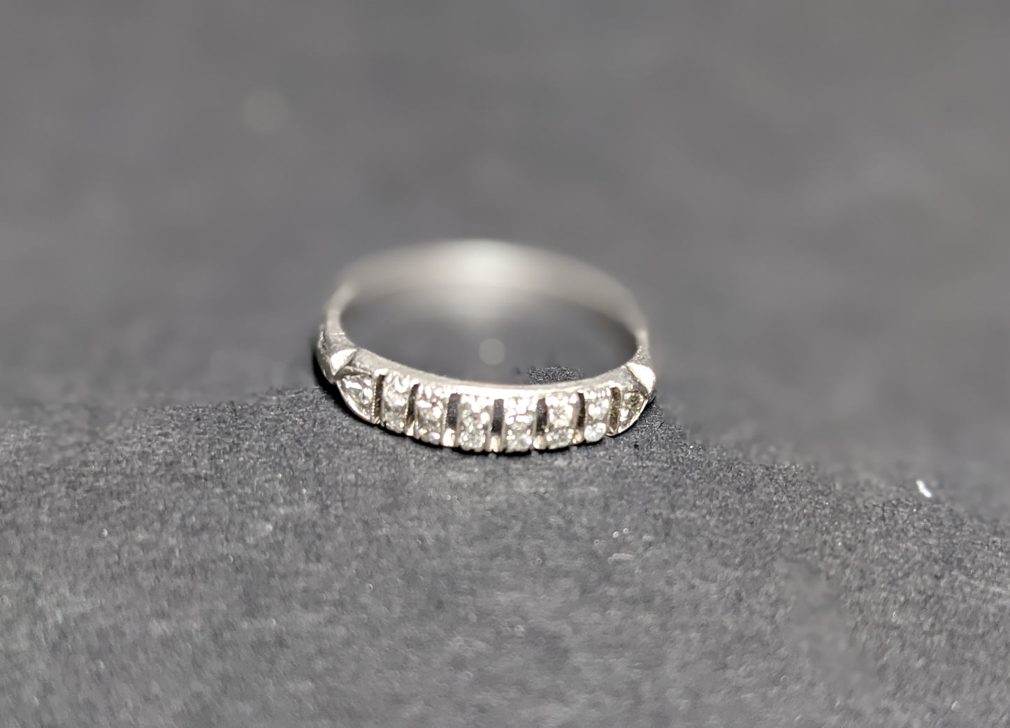 Art Deco platinum and diamond half band