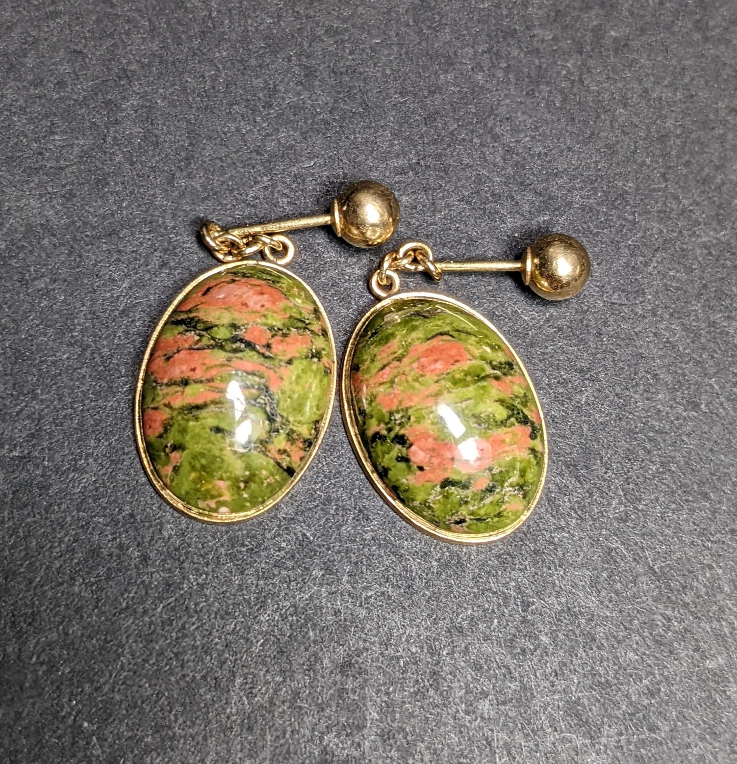 14k vintage agate earrings