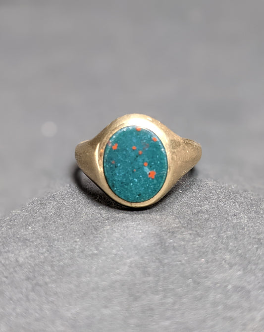 English 9k bloodstone signet ring