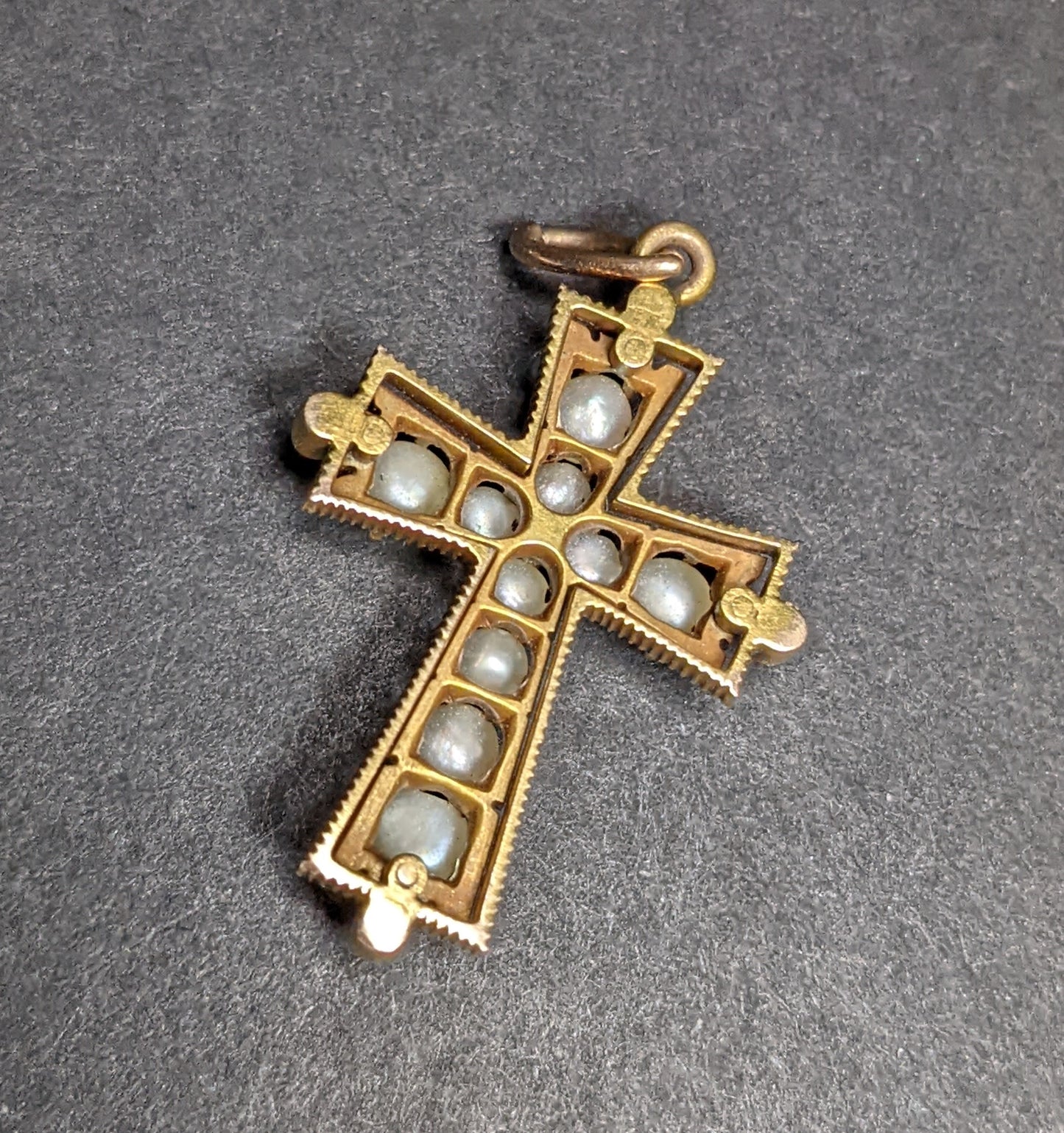 French Gold and Pearl Cross