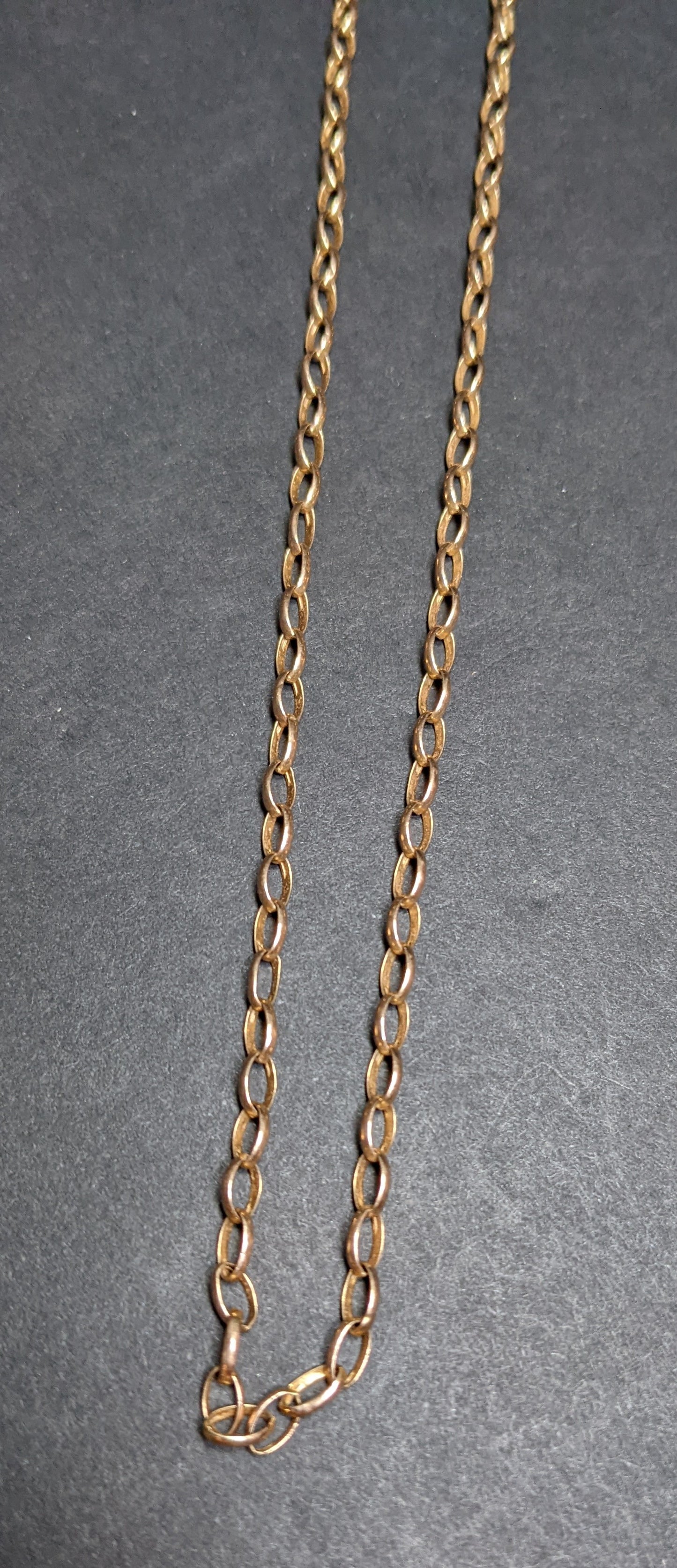 14k rose gold oval chain with charm clasp