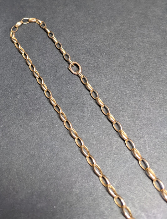 14k rose gold oval chain with charm clasp