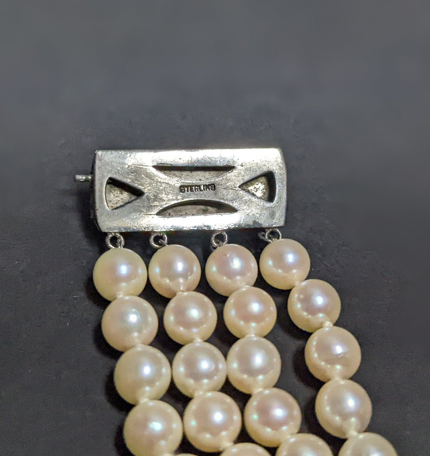 4 strand sterling pearl bracelet