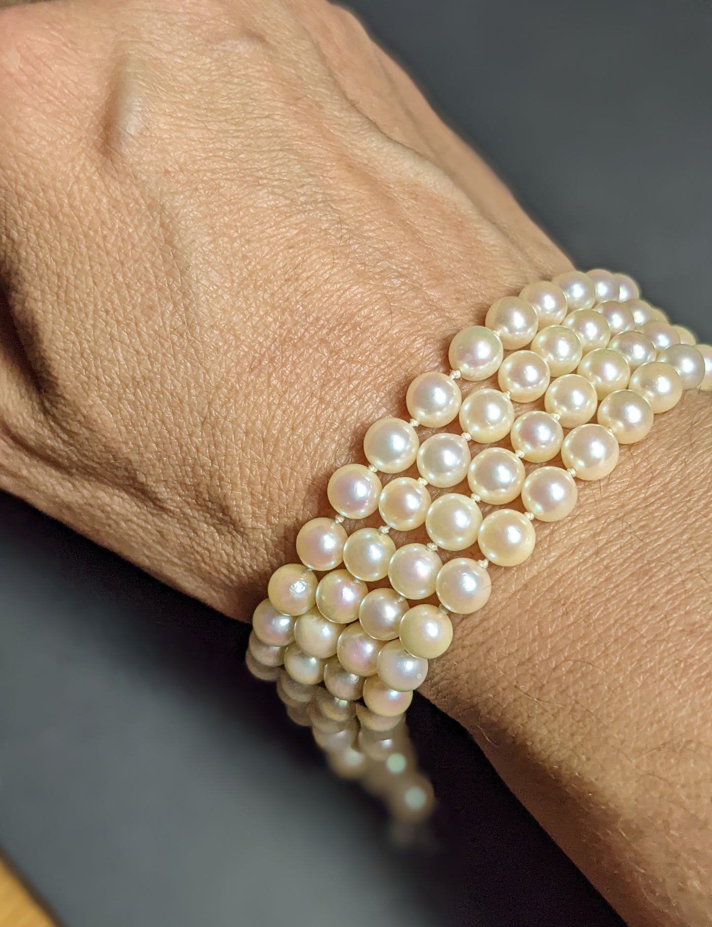 4 strand sterling pearl bracelet