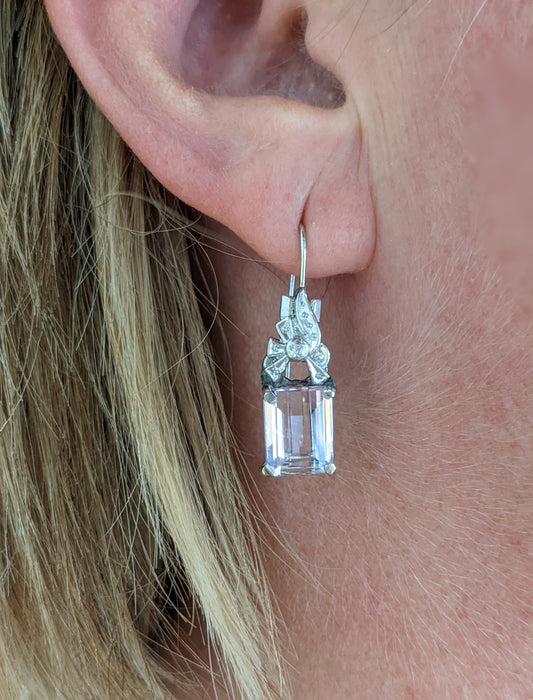 14Kt Morganite Pink Earrings with bow drops