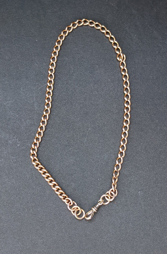 Fantastic heavy 9k curb watch chain