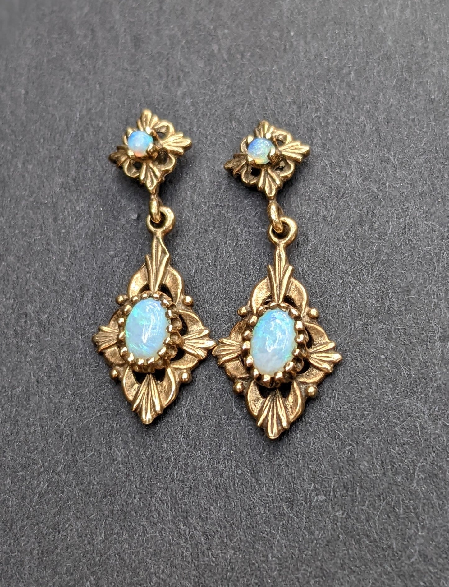 Opal double drop earrings