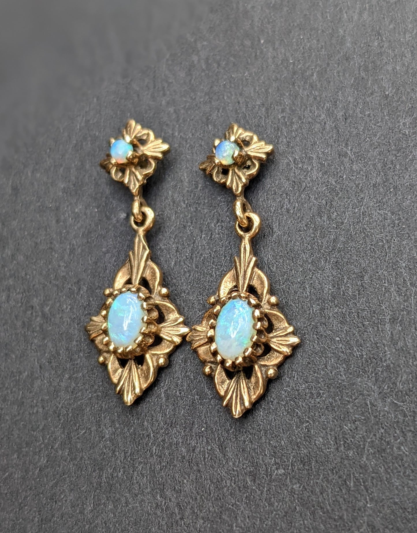 Opal double drop earrings