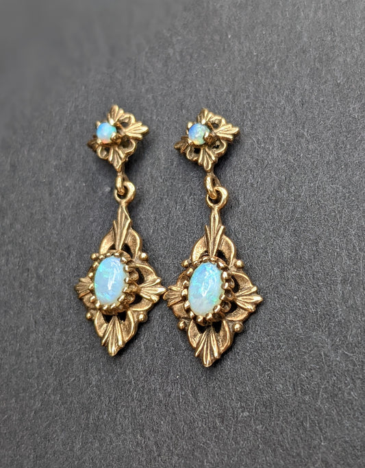 Opal double drop earrings