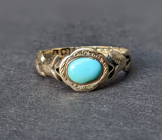 15K Turquoise English Regency Ring