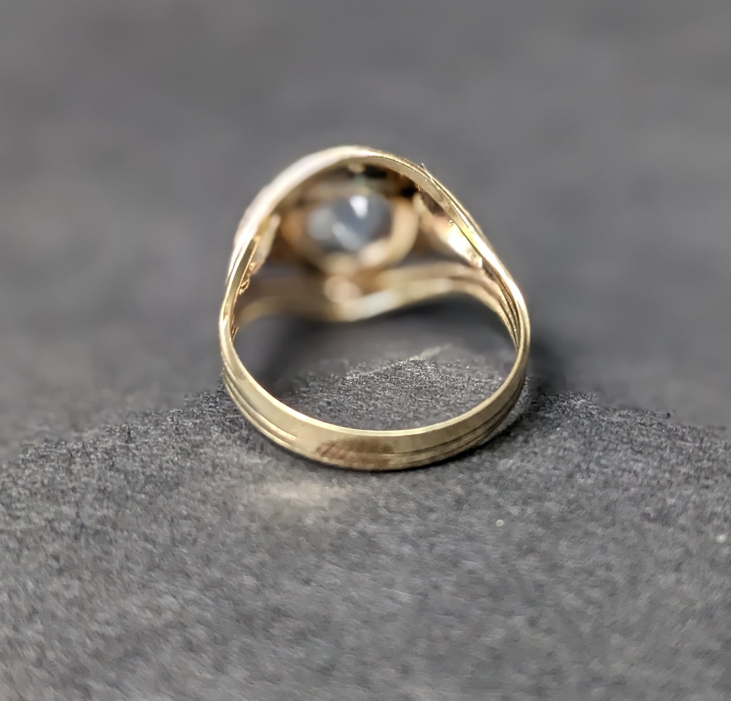 Blue Zircon Bullseye Ring