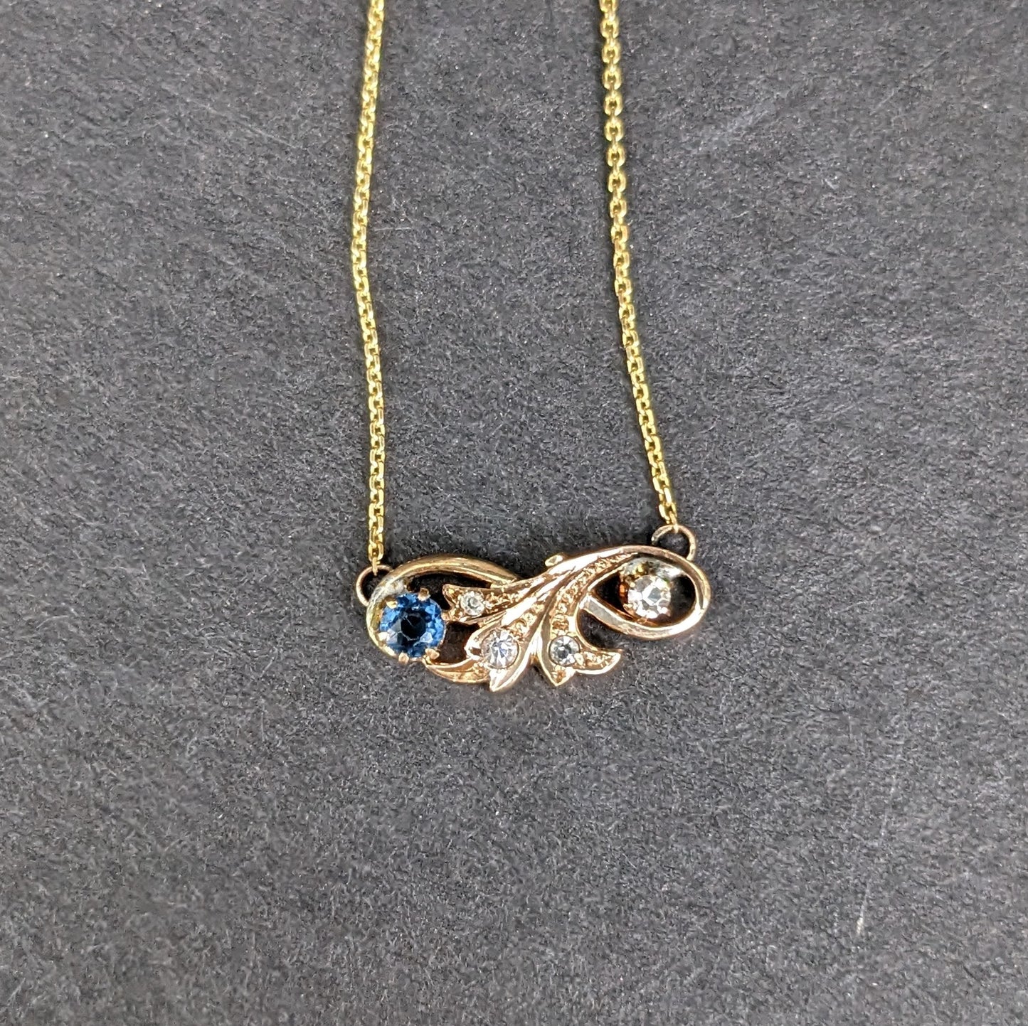 art nouveau diamond and sapphire conversion necklace