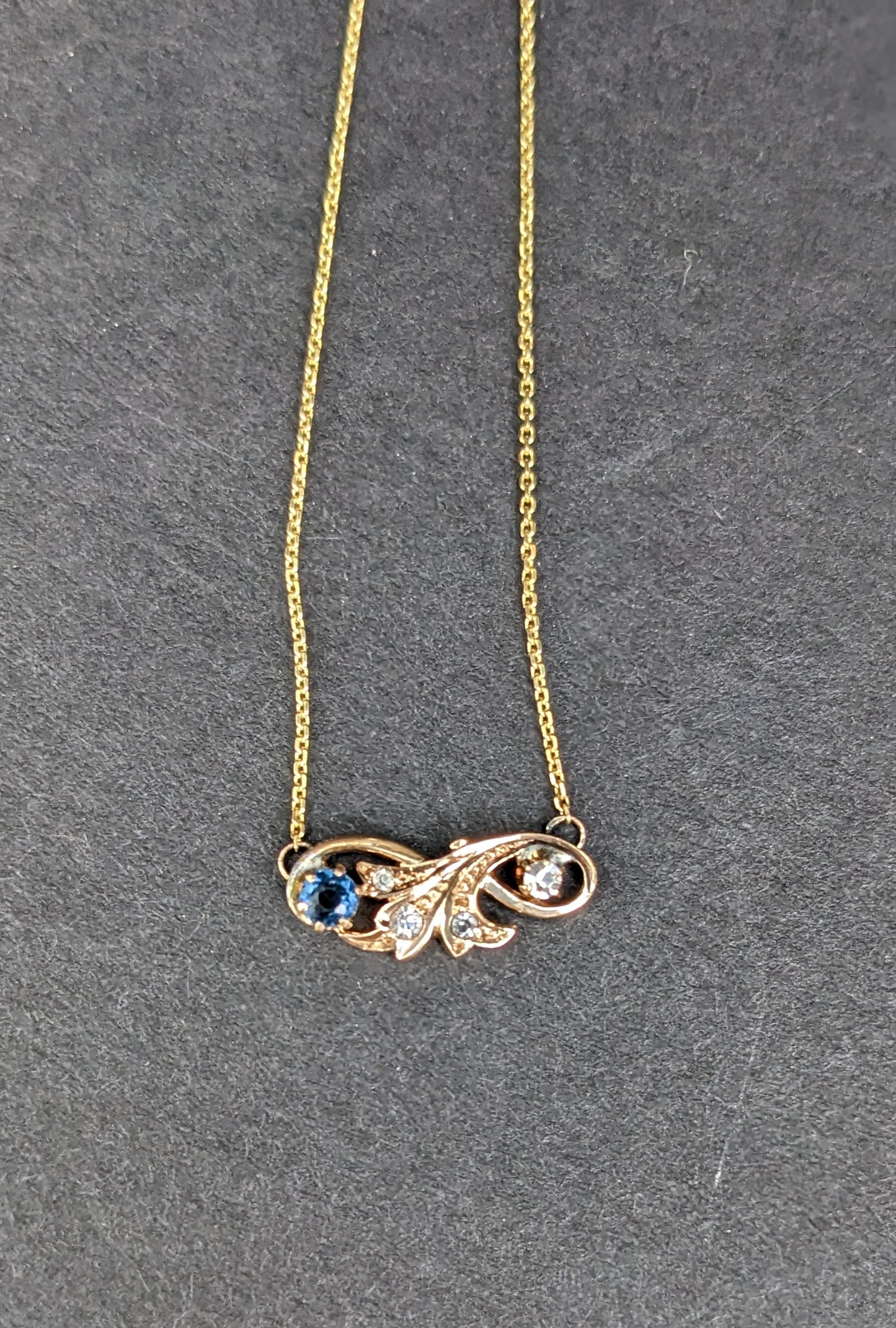 art nouveau diamond and sapphire conversion necklace