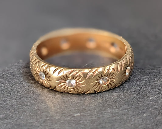Gold and Diamond Starburst Cigar Band